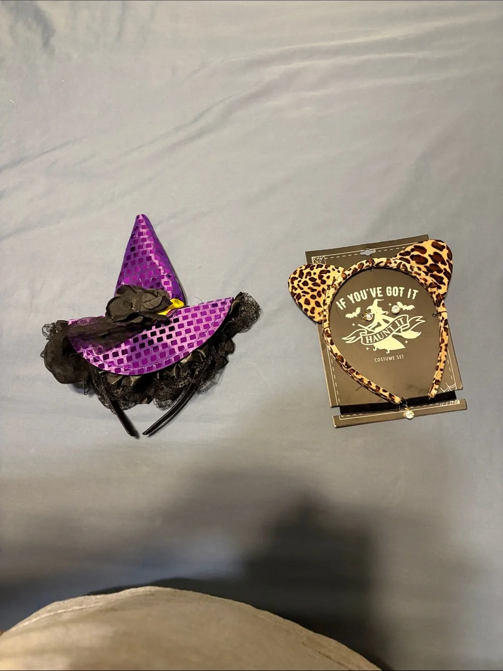 Purple Witch Hat Headband for girls and cat headband with earrings and necklace
